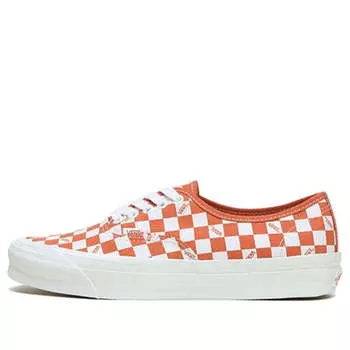 Кроссовки og authentic lx 'mecca orange checkerboard' Vans, оранжевый