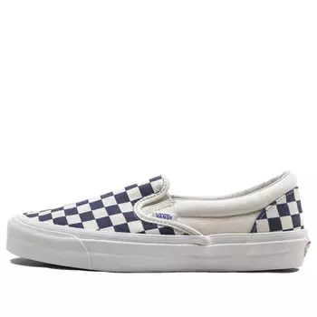 Кроссовки og classic slip-on lx 'navy checkerboard' Vans, черный