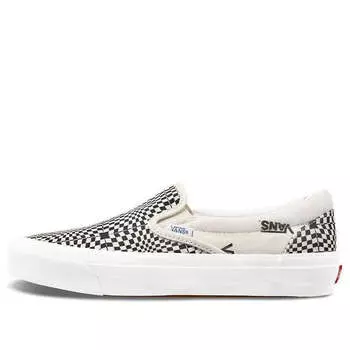 Кроссовки og classic slip-on lx 'optical checkerboard - black marshmallow' Vans, черный