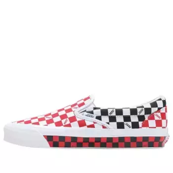 Кроссовки og classic slipon lx 'checkerboard red black' Vans, черный