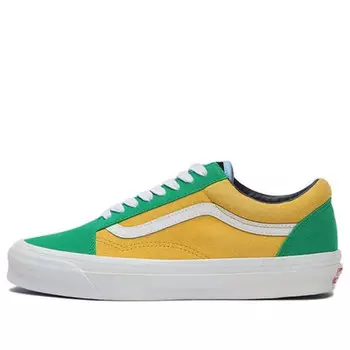 Кроссовки og old skool lx 'off the wall green yellow' Vans, желтый