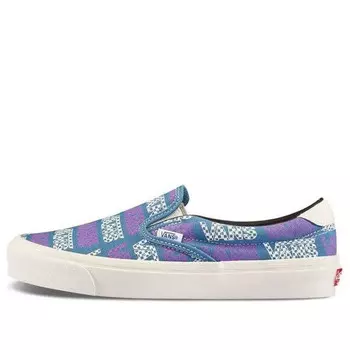 Кроссовки og slip-on 59 lx 'logo checkerboard - larkspur' Vans, синий