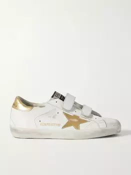 Кроссовки Old School из потертой кожи Golden Goose, белый