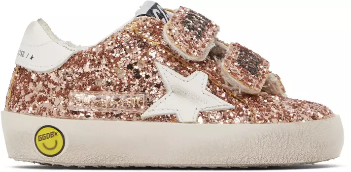 Кроссовки Old School нежно-розового цвета Golden Goose, персиковый/белый