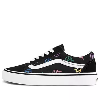 Кроссовки old skool black colored logo 'black white' Vans, черный