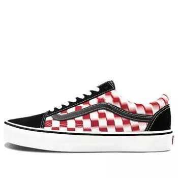 Кроссовки old skool checkerboard red/white Vans, черный