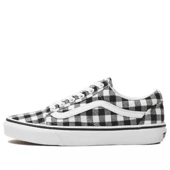 Кроссовки old skool gingham 'black white' Vans, черный
