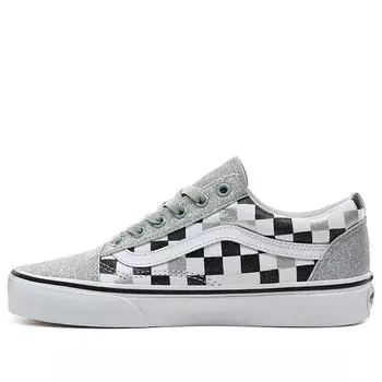 Кроссовки old skool 'glitter checkerboard' Vans, серебряный