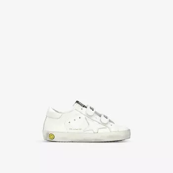 Кроссовки Old Skool из потертой кожи с низким берцем от 6 месяцев до 5 лет Golden Goose, белый