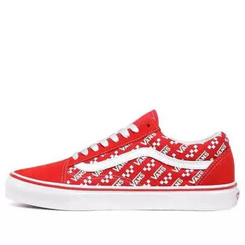 Кроссовки old skool 'logo repeat - racing red' Vans, белый