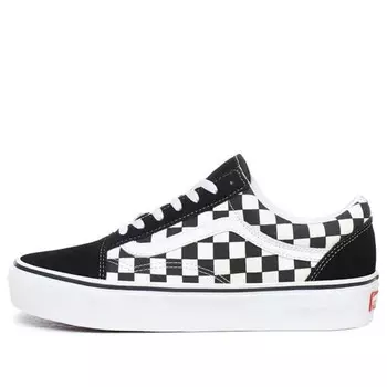 Кроссовки old skool platform 'black white checkerboard' Vans, черный
