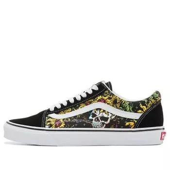 Кроссовки old skool print black/yellow Vans, черный