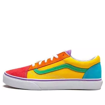 Кроссовки old skool 'rainbow colorblock' Vans, мультиколор