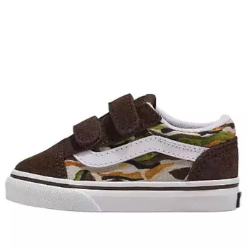 Кроссовки old skool v toddler 'brown white' Vans, коричневый
