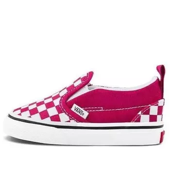 Кроссовки old skool v toddler red/white checkboard Vans, красный