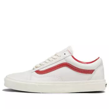 Кроссовки old skool vintage leather 'cream white red' Vans, бежевый