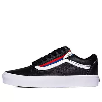 Кроссовки old skool zip leather black Vans, черный