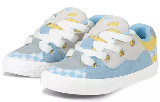 Кроссовки ollieskate Skateboarding Shoes Unisex Low-top White, Yellow, синий/белый/желтый
