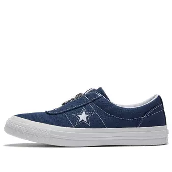 Кроссовки one star navy blue zipper Converse, синий