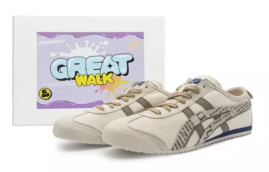 Кроссовки Onitsuka Tiger MEXICO 66 Lifestyle Shoes Unisex Low-top Beige/Brown, цвет Off White