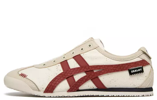 Кроссовки Onitsuka Tiger MEXICO 66 Lifestyle Shoes Unisex Low-top Beige/Red, темно-красный