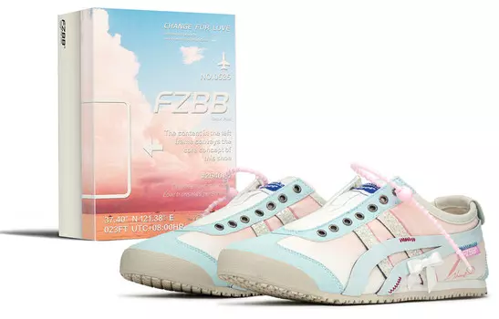 Кроссовки Onitsuka Tiger MEXICO 66 Lifestyle Shoes Unisex Low-top Blue/pink, голубой