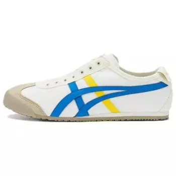 Кроссовки Onitsuka Tiger MEXICO 66 Lifestyle Shoes Unisex Low-top Beige/green/yellow, бежевый/коричневый/синий