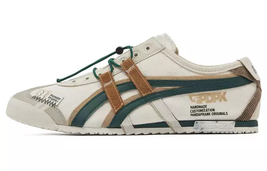 Кроссовки Onitsuka Tiger MEXICO 66 Lifestyle Shoes Unisex Low-top Green/Brown/Beige, зеленый/коричневый/бежевый