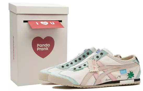 Кроссовки Onitsuka Tiger MEXICO 66 Lifestyle Shoes Unisex Low-top White/blue/pink, белый/голубой