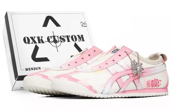 Кроссовки Onitsuka Tiger MEXICO 66 Lifestyle Shoes Unisex Low-top White/pink, белый