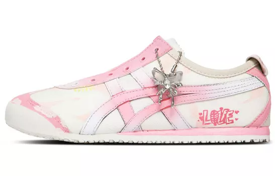 Кроссовки Onitsuka Tiger MEXICO 66 Lifestyle Shoes Unisex Low-top White/pink, белый