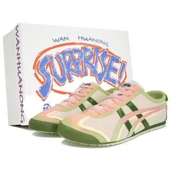 Кроссовки Onitsuka Tiger MEXICO 66 Lifestyle Shoes Unisex Low-top Pink/beige/green, зеленый