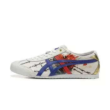 Кроссовки Onitsuka Tiger MEXICO 66 Skateboarding Shoes Unisex Low-top White/Blue/Red, белый/синий/красный