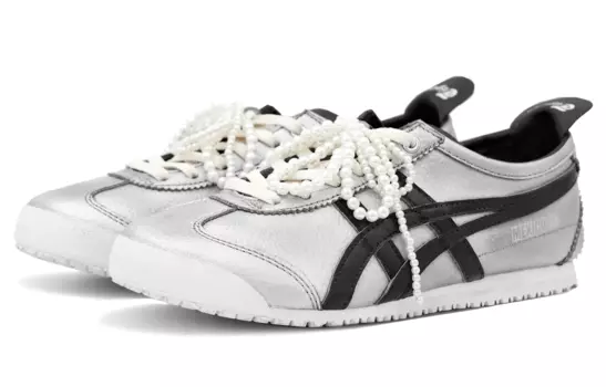 Кроссовки Onitsuka Tiger MEXICO 66 Skateboarding Shoes Unisex Low-top Black, серебряный