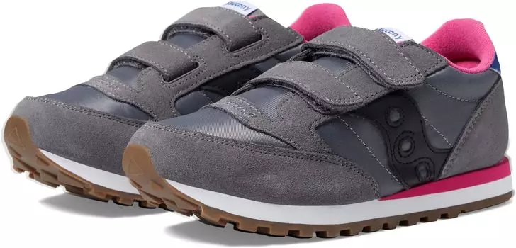 Кроссовки Originals Jazz Double Hook & Loop Saucony Kids, цвет Grey/Black/Purple