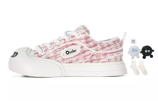 Кроссовки Ouder Smiler Skateboarding Shoes Unisex Low-top White, розовый
