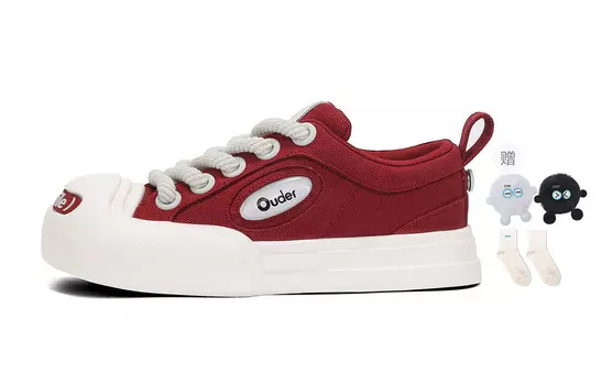 Кроссовки Ouder Smiler Skateboarding Shoes Unisex Low-top, бордовый