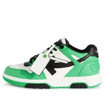 Кроссовки out of office leather sneakers 'neon green black white' Off-White, черный