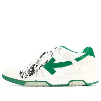 Кроссовки out of office low 'white green' Off-White, белый