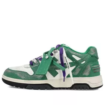 Кроссовки out of office vintage leather 'green white purple' Off-White, зеленый