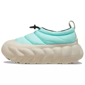 Кроссовки Overpuff Shorty Aquamarine Crocs, синий/бежевый