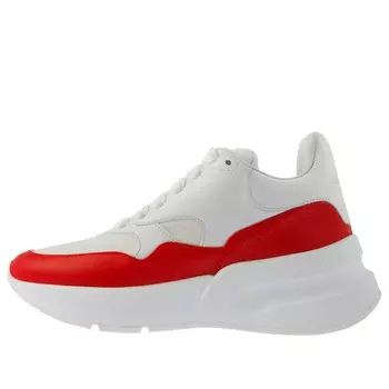 Кроссовки oversized runner in nappa calf leather 'white red' Alexander Mcqueen, белый