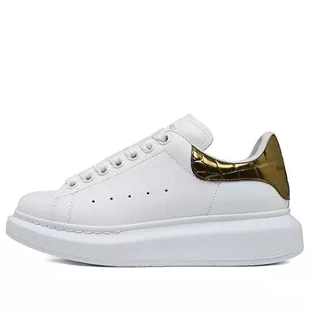 Кроссовки oversized sneaker 'gold crocodile' Alexander Mcqueen, белый