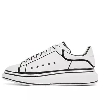 Кроссовки oversized sneaker 'white black outline' Alexander Mcqueen, белый