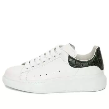 Кроссовки oversized sneaker 'white forest green crocodile' Alexander Mcqueen, белый