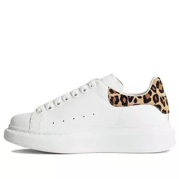 Кроссовки oversized sneaker 'white leopard suede' Alexander Mcqueen, белый