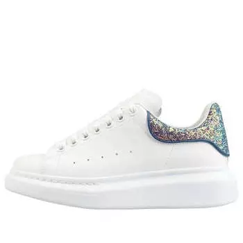 Кроссовки oversized sneaker 'white petrol blue glitter' Alexander Mcqueen, белый