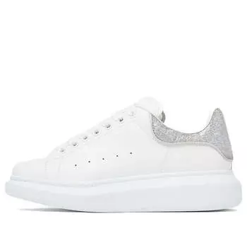 Кроссовки oversized sneaker 'white silver glitter' Alexander Mcqueen, белый