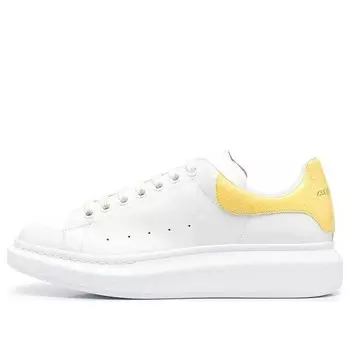 Кроссовки oversized sneaker 'white yellow crocodile' Alexander Mcqueen, белый