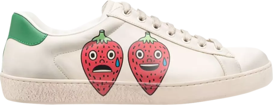 Кроссовки Pablo Delcielo x Gucci New Ace Strawberry, кремовый